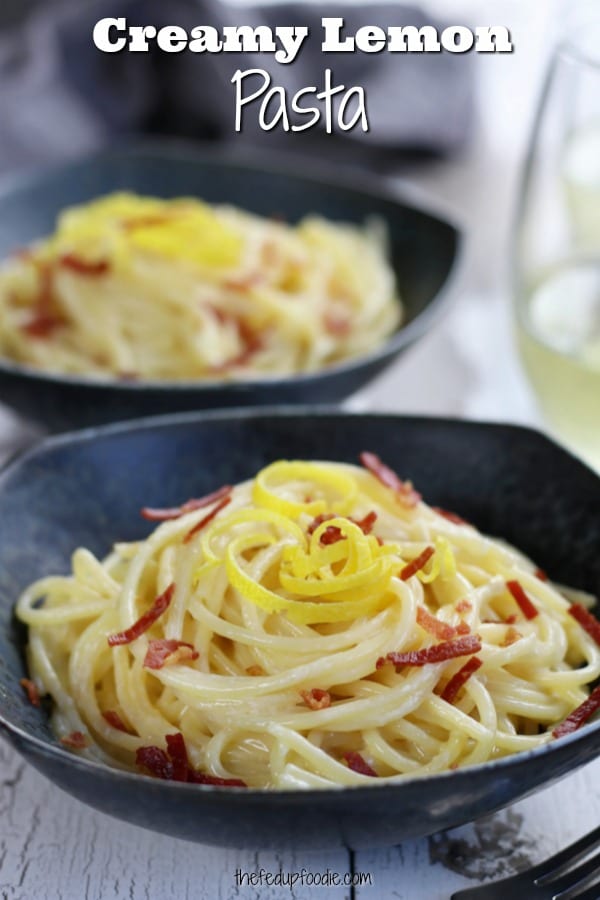 With just a few ingredients, this Lemon Garlic Pasta creates a creamy comfort dish with a bright citrus punch. This recipe is easy enough for a weeknight but elegant enough for a dinner party. Truly a classic! #LemonPasta #PastaRecipes https://www.thefedupfoodie.com