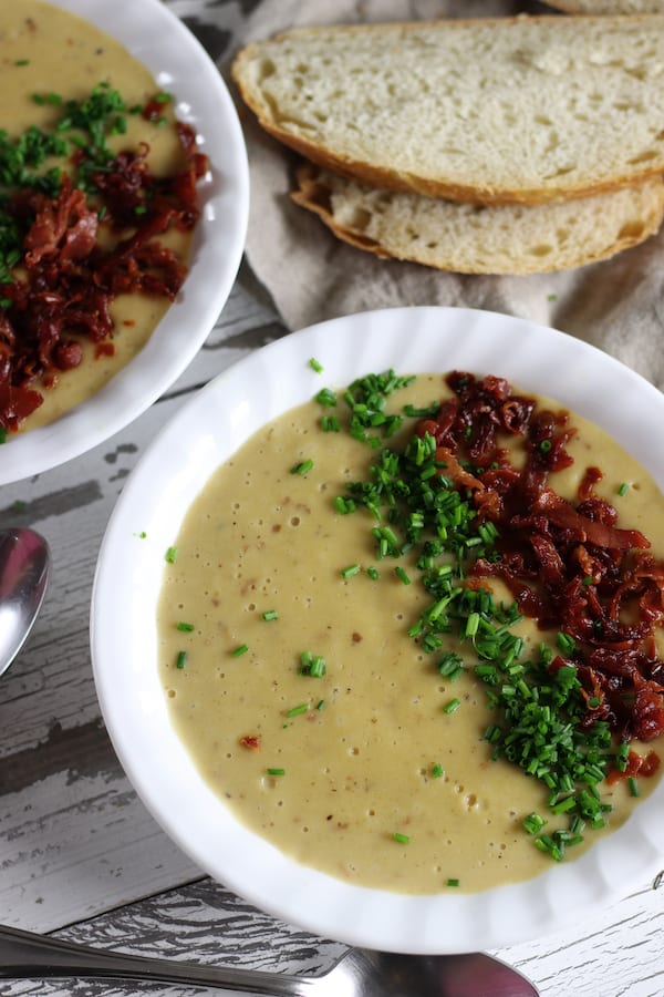 Crockpot Potato Soup with Red Potatoes, Lemon and Rosemary