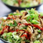 Egg Roll In A Bowl Recipe sitting on table.