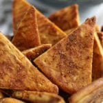 Baked Pita Chips sitting in a bowl.