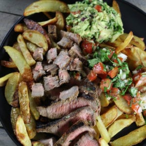 Picture of Carne Asada Fries Recipe with all the fixings.