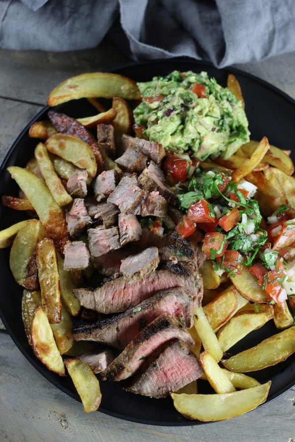 Picture of Carne Asada Fries Recipe with all the fixings.