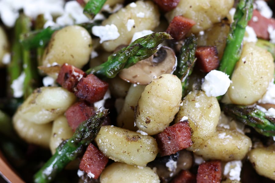 Easy Gnocchi Dinner in a skillet.