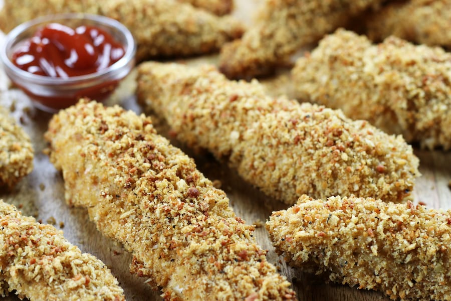 Picture of Panko and parmesan crusted Healthy Chicken Strips.