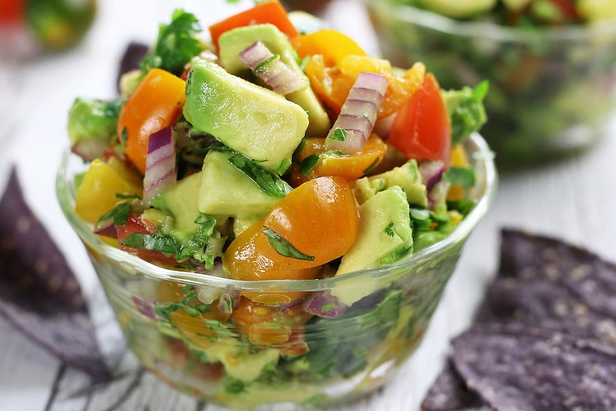 Up close photo of the Best Guacamole Salsa Recipe.