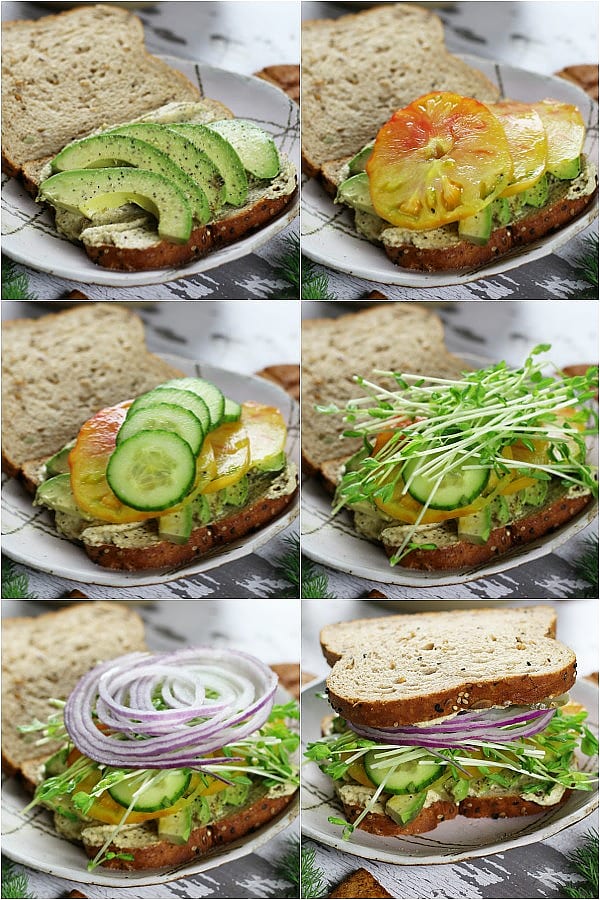 Steps for Easy Mediterranean Sandwich.