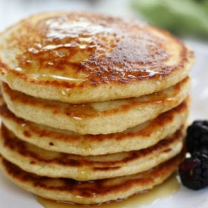 Stack of Oat Flour Pancakes.