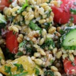 Up close photo of Herbed Barley Salad.