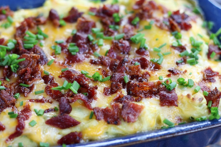 Up close photo of Make Ahead Mashed Potatoes For A Crowd.