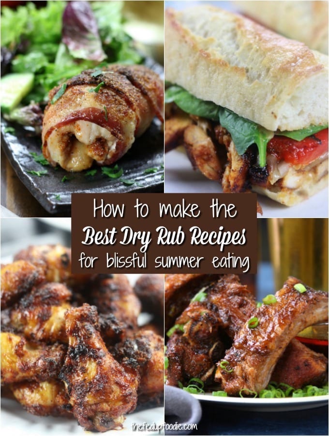 Four Dry Rub Recipes in a collage.