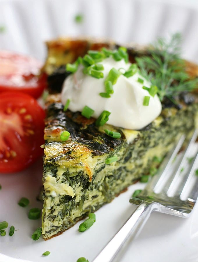 Crustless Spinach and Feta Quiche