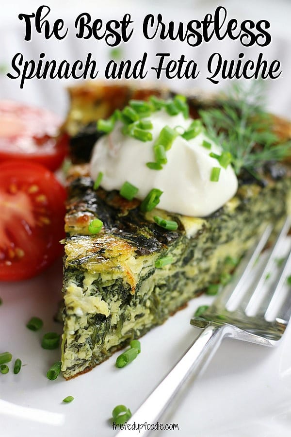 Great for potlucks or lazy mornings, this Crustless Spinach and Feta Quiche is an easy, creamy and bright tasting breakfast or brunch recipe. Tastes amazing hot or cold making it perfect for anytime of the year.
#Quiche #CrustlessQuiche #SpinachQuiche #SpinachAndFeta #EasyQuiche
https://www.thefedupfoodie.com
