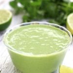 Cilantro Garlic Sauce in a single serving bowl.