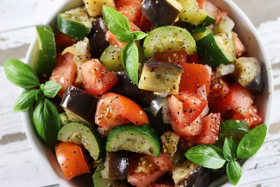 Overhead shot of Easy Ratatouille Recipe.