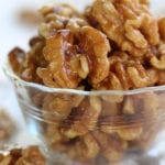 A serving of Honey Roasted Walnuts.