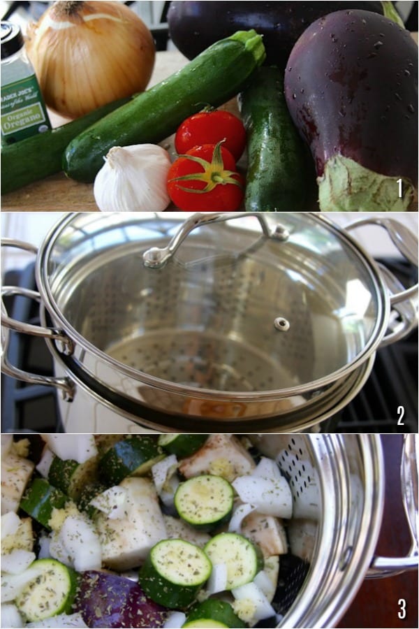 Steps showing How to Make Easy Ratatouille.