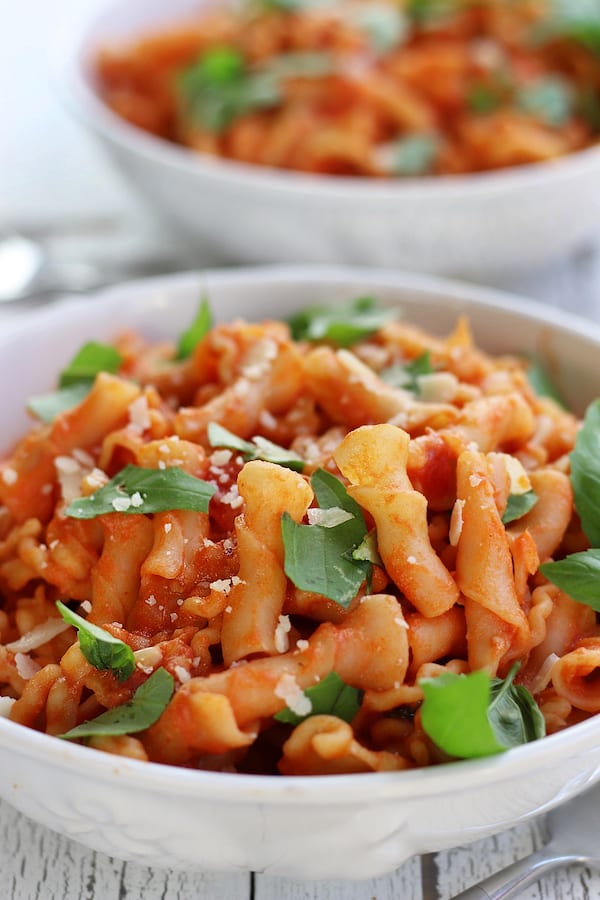 Two bowls of Vodka Sauce Pasta.