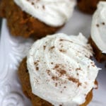 Pumpkin Oatmeal Cookies on a white platter.