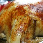 Roasted turkey after being brined in the Best Turkey Brine.