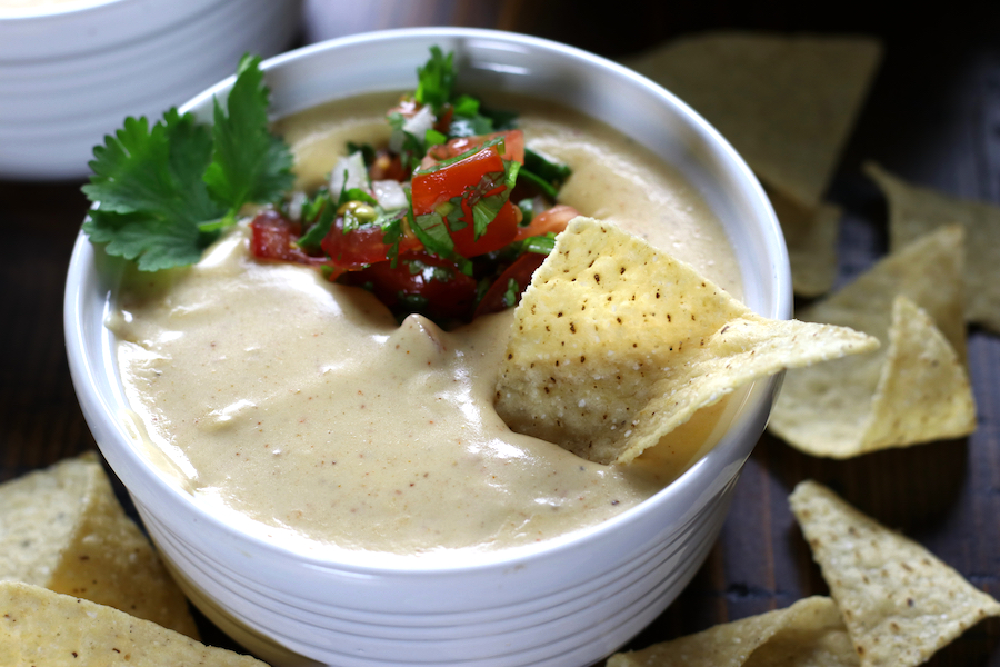 Nacho Dip in a small white bowl.