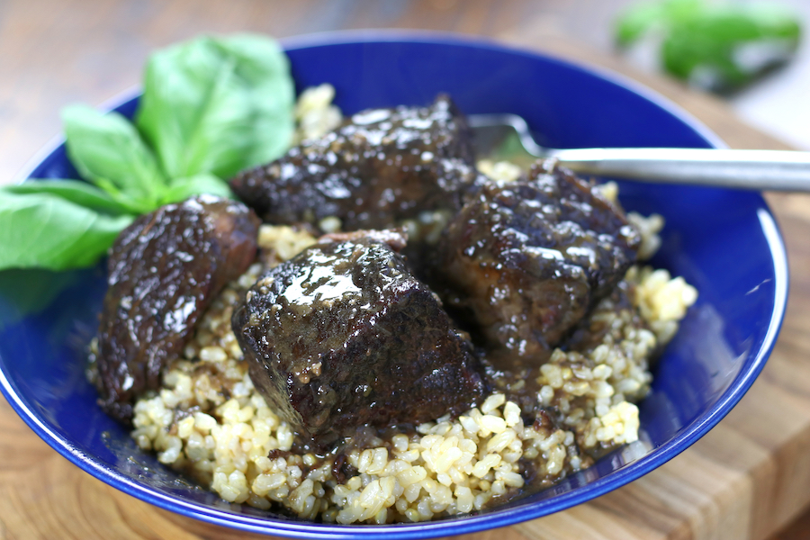 Italian Stew with large chunks of cooked beef.