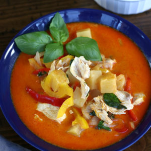 Overhead photo of Pineapple Chicken Curry.