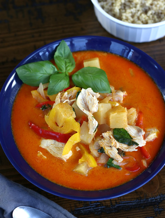 Overhead photo of Pineapple Chicken Curry.