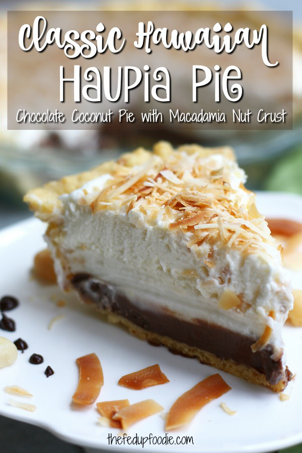 Haupia Pie with Macadamia Crust is a cherished Hawaiian dessert. It is rich, chocolaty, coconutty and all with a nutty crust. Eating this is as exciting as going to your first luau.
#HaupiaRecipe #HaupiaPie #CoconutCreamPie
https://www.thefedupfoodie.com