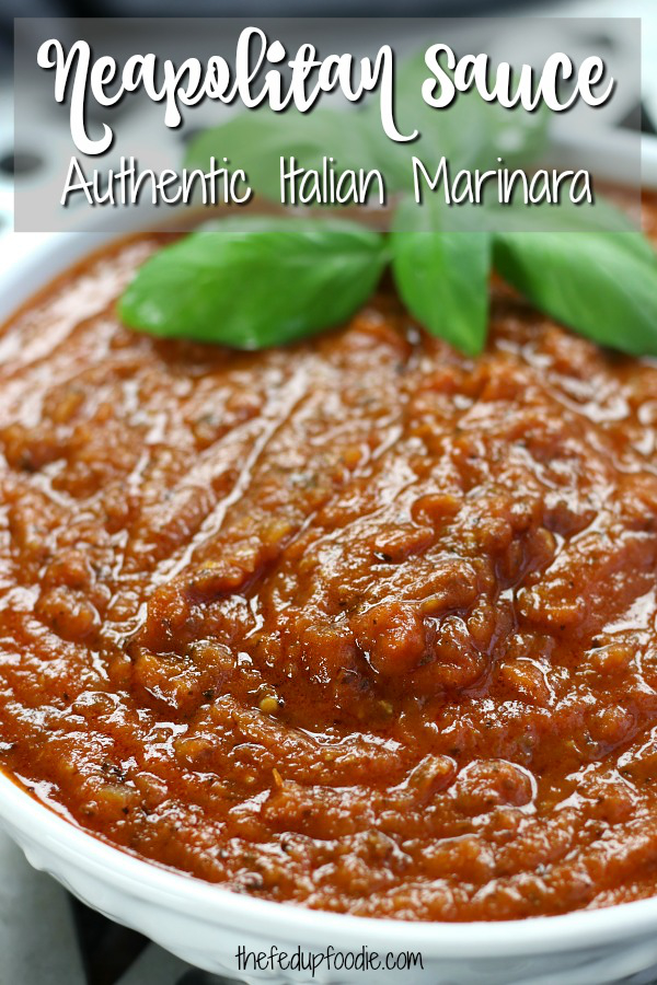 Napolitana Sauce (Neapolitan Sauce) recipe is an authentically made sauce from Naples Italy. Because of the slow cooking, this sauce creates a deep rich tomato flavor with sweet undertones that is delicious on pasta, pizza, meatballs, etc. 
#NeapolitanSauce #NeapolitanPizzaSauce #NeapolitanPastaSauce
https://www.thefedupfoodie.com