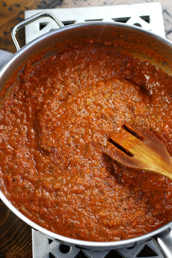Neapolitan Pasta Sauce in a large frying pan.