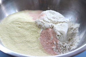 Semolina and All-Purpose Flour in a large mixing bowl.