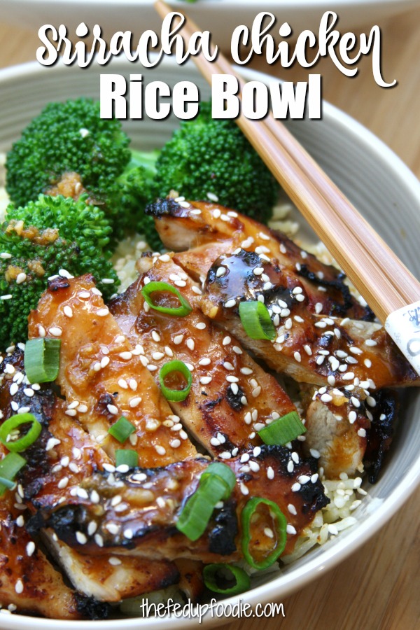 Asian Chicken Sriracha Bowl has the flavors of the Orient, with sesame, garlic, ginger and spices. Juicy grilled chicken and blanched broccoli makes it a no guilt dinner with a ton of flavor.
#SrirachaChicken #RiceBowl #ChickenRiceBowl #HealthyChickenRiceBowl
https://www.thefedupfoodie.com