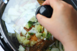 Cooking of Carnitas Roast in Slow Cooker.