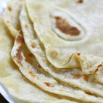 Up close photo of Homemade Flour Tortillas.