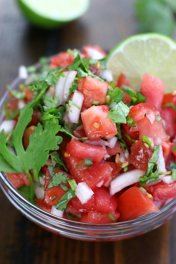 Overhead photo of the prepared Pico de Gallo Recipe.