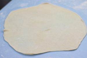 A Rolled Out Flour Tortilla Before Cooking