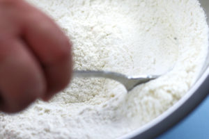 Stirring Dry Ingredients for Homemade Flour Tortillas