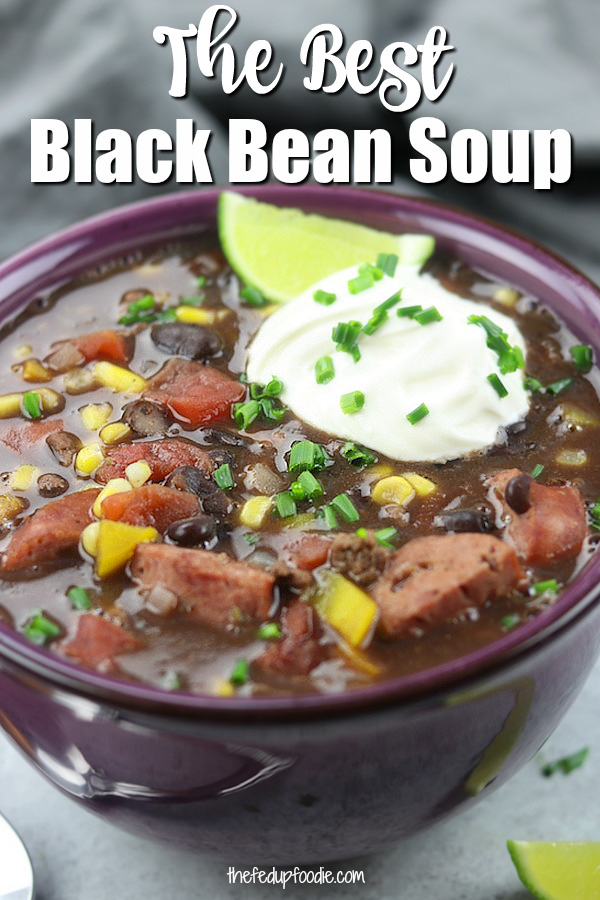 Healthy Black Bean Soup is an easy from scratch meal perfect for cold weather. This recipe has Mexican spices and is loaded with veggies. So delicious!
#BlackBeanSoup #BestBlackBeanSoup #HealthyBlackBeanSoup #EasyBlackBeansoup
https://www.thefedupfoodie.com