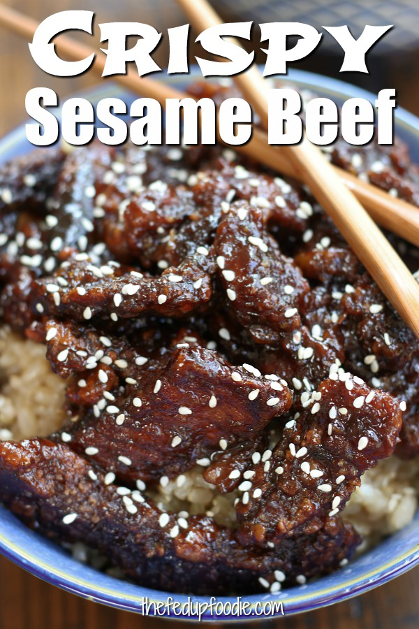 Thin beef strips fried until perfectly crisp and then tossed in a homemade sweet and sticky sauce. Crispy Sesame Beef uses less oil than traditional recipes and better quality ingredients. This recipe tastes amazing with the flavors of sesame, ginger and garlic. 
#CrispySesameBeefRecipe #CrispyBeefChinese #CrispyBeefChineseAtHome #SweetAndStickyCrispyBeef #AsianCrispyBeef https://www.thefedupfoodie.com