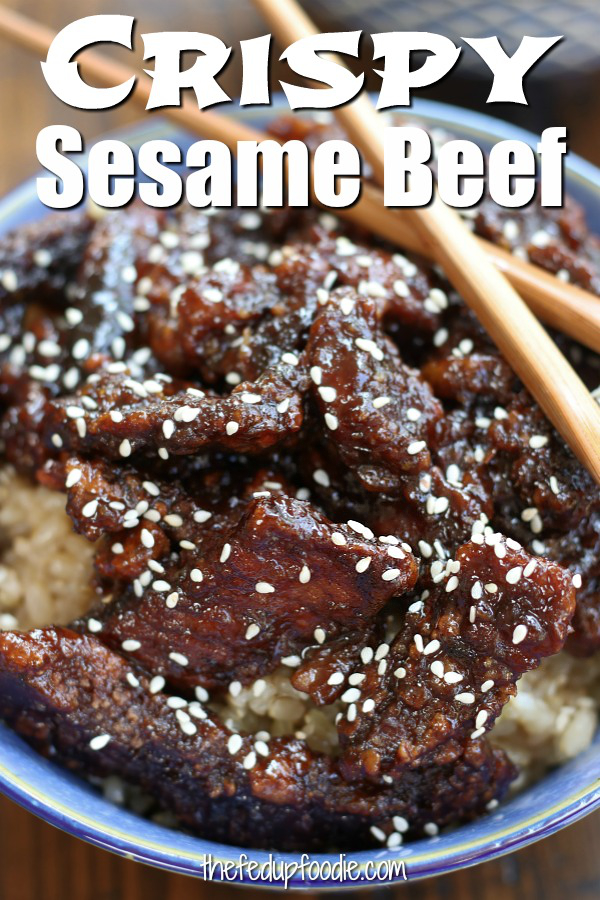 Thin beef strips fried until perfectly crisp and then tossed in a homemade sweet and sticky sauce. Crispy Sesame Beef uses less oil than traditional recipes and better quality ingredients. This recipe tastes amazing with the flavors of sesame, ginger and garlic. 
#CrispySesameBeefRecipe #CrispyBeefChinese #CrispyBeefChineseAtHome #SweetAndStickyCrispyBeef #AsianCrispyBeef https://www.thefedupfoodie.com