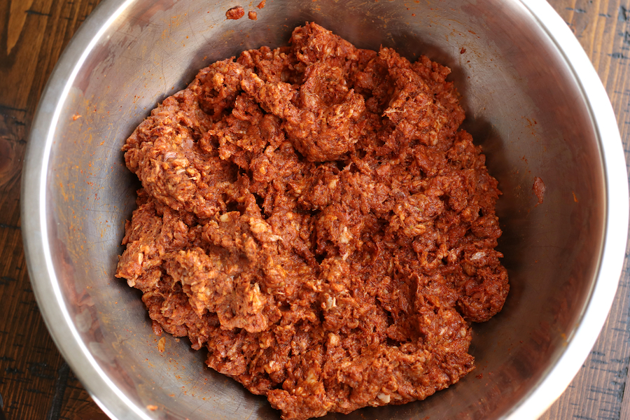 Overhead shot of freshly made Mexican Chorizo Recipe.