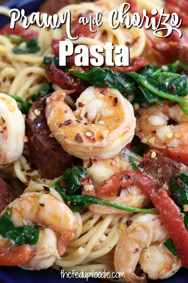 A fusion of Latin and Italian cuisine, this Prawn and Chorizo Pasta is packed with flavorful comfort. Bright, savory and slightly spicy, this recipe is special enough for a holiday and yet simple enough for a weeknight. 
#ShrimpandChorizoPasta #ChorizoPasta #PrawnandChorizoPasta #ShrimpPasta #ShrimpPastaRecipesEasy
https://www.thefedupfoodie.com