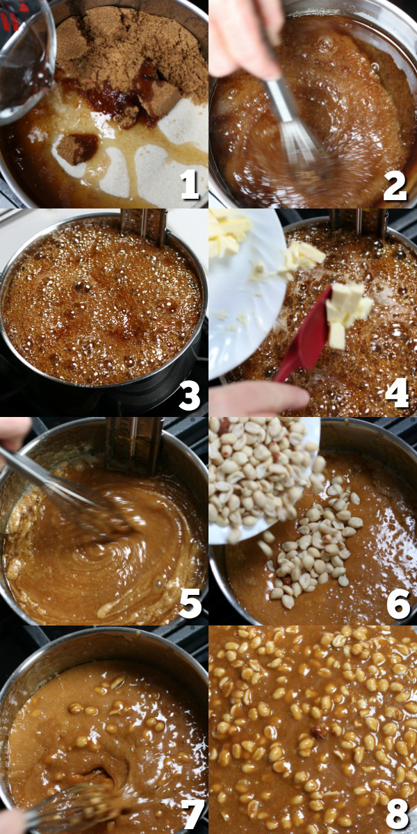 Steps for making Homemade Peanut Brittle.