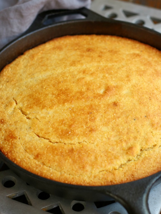 Up close photo of Mom's Old Fashioned Corn Bread.