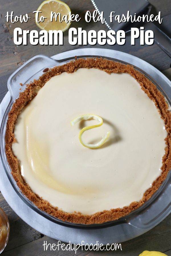 Extra smooth and creamy, Old Fashioned Cream Cheese Pie is an amazing Icebox Pie.  With a graham cracker crust and sweetened sour cream topping, this easy pie is perfect for the Holidays or as a summertime dessert. 
#CreamCheesePie #CreamCheesePieCrust #CreamCheesePieFilling #EasyCreamCheesePie #PhiladelphiaCreamCheesePie #CreamCheesePieWithSourCreamTopping #CreamCheeseRecipeDessert 