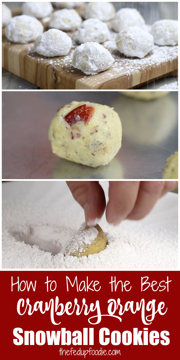 Orange Cranberry Snowball Cookies are like classic snowballs but with a twist. Bright aromatic orange and studded with cranberries, these Christmas cookies are a festive way to celebrate the holidays.
#CranberryOrangeSnowballCookies #OrangeCranberryCookies #OrangeCranberryCookiesChristmas #RecipesWithDriedCranberries #OrangeCranberryCookiesEasy #BestOrangeCranberryCookies