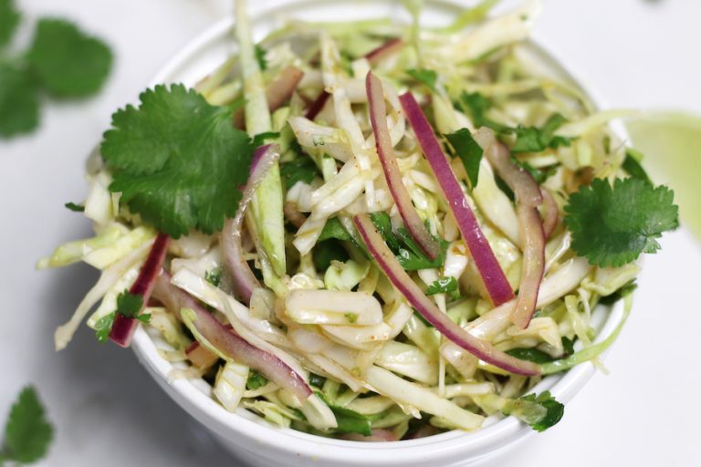 No Mayo Mexican Coleslaw with Cilantro Lime Dressing