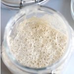 Overhead photo of Easy Sourdough Starter that is ready to be used.