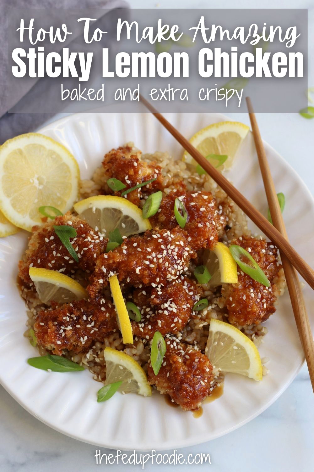 Sticky Lemon Chicken is packed with flavor and crunch while being healthier because it is baked. Very reminiscent of Chinese Lemon Chicken but without the added fat and calories. Easy to make and family approved. 
#StickyLemonChicken #ChineseLemonChickenRecipeBaked #BakedStickyChicken #AsianLemonChicken #AsianLemonSauce #AsianLemonChickenSauce #OrientalChickenRecipes 
