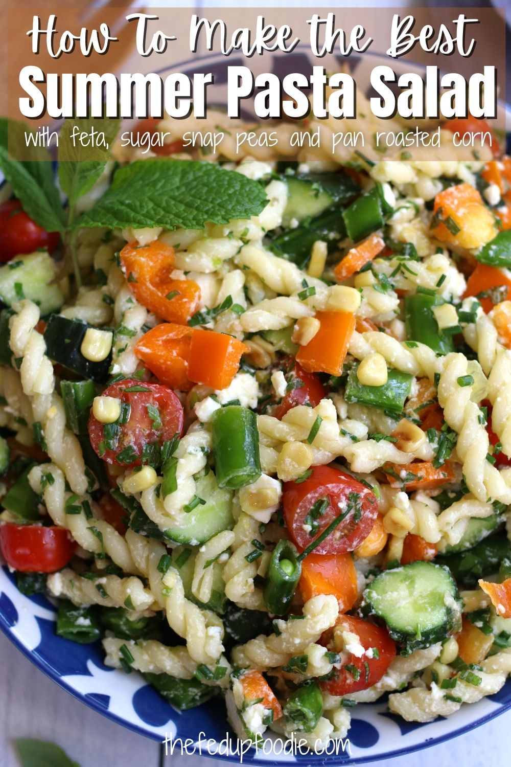 Irresistible Summer Pasta Salad has pan roasted corn, crisp sugar snap peas, savory feta and fresh herbs in a bright homemade lemon vinaigrette. A healthy summer side dish that is very easy to make and is always a hit.
#SummerPastaSalad #SummerPasta #SummerPastaSaladRecipesCold #BestPastaSaladRecipe #HealthyPastaSaladRecipesCold #VeggiePastaSaladCold #PastaSaladForParties 